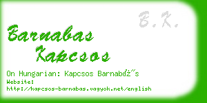 barnabas kapcsos business card